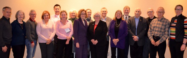 Left to Right: Nick Saville, Donna Christian, David Nunan, Ana Sylvia Ramirez, Jun Liu (back), Lorraine de Matos, MaryAnn Christison (back), Rosa Aronson, Sarah Sahr (back), Kathi Bailey, Michael Carrier (back), Jodi Crandall, John Knagg (back), Dick Tucker, Richard Boyum, Mitch Legutke, and Kerri Hannan 